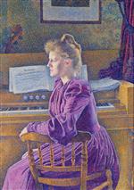 Theo van Rysselberghe  - Bilder Gemälde - Maria Sèthe at the harmonium