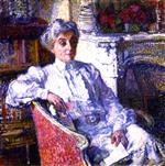 Theo van Rysselberghe  - Bilder Gemälde - Maria van Rysselberghe in front of the Fire