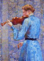 Theo van Rysselberghe  - Bilder Gemälde - Marie-Anne Weber playing the violin