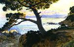Theo van Rysselberghe  - Bilder Gemälde - Pine at La Fossette, Sunset