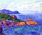 Theo van Rysselberghe  - Bilder Gemälde - Red Rocks at Le Trayes