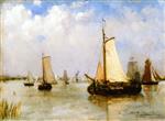 Theo van Rysselberghe  - Bilder Gemälde - Sailing Boats on a River