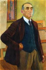 Theo van Rysselberghe  - Bilder Gemälde - Self Portrait in a Green Waistcoat