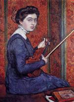 Theo van Rysselberghe  - Bilder Gemälde - Woman with Violin