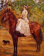Max Slevogt - Bilder Gemälde - Dame im weissen Reitkleid zu Pferde