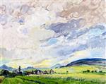Max Slevogt  - Bilder Gemälde - Landscape at Godramstein - Clouds Passing