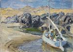 Max Slevogt  - Bilder Gemälde - Nilbarken bei den Granitfelsen