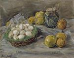 Max Slevogt  - Bilder Gemälde - Stilleben mit Eiern und Zitrusfrüchten