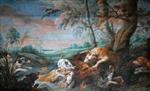 Frans Snyders - Bilder Gemälde - A Boar Hunt