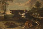 Frans Snyders - Bilder Gemälde - A Wild Boar Hunt