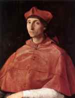 Raffael - Bilder Gemälde - Bildnis eines Kardinals