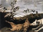 Frans Snyders  - Bilder Gemälde - Greyhound Catching a Young Wild Boar