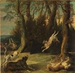 Frans Snyders  - Bilder Gemälde - Jabalí acosado