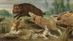 Frans Snyders  - Bilder Gemälde - La caza del jabalí