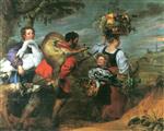 Frans Snyders  - Bilder Gemälde - Peasants on their way to Market