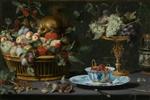 Frans Snyders  - Bilder Gemälde - Still Life with Fruit, Wan-Li Porcelain, and Squirrel