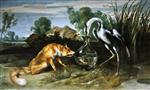 Frans Snyders  - Bilder Gemälde - The Fox and the Crane from Aesop's Fables
