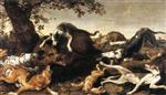 Frans Snyders  - Bilder Gemälde - Wild Boar Hunt