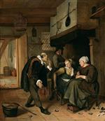 Jan Havicksz Steen - Bilder Gemälde - A Gallant Old Man Courting a Young Woman