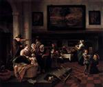 Jan Havicksz Steen - Bilder Gemälde - Baptism (The Christening)