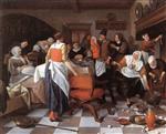 Jan Havicksz Steen - Bilder Gemälde - Celebrating the Birth