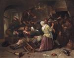 Jan Havicksz Steen - Bilder Gemälde - Gamblers Quarreling