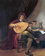 Jan Havicksz Steen  - Bilder Gemälde - Self Portrait as a Lutenist