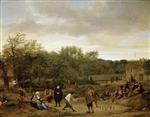 Jan Havicksz Steen  - Bilder Gemälde - The Bowling Game