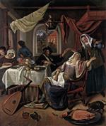 Jan Havicksz Steen  - Bilder Gemälde - The Dissolute Household