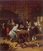 Jan Havicksz Steen  - Bilder Gemälde - Tric-Trac Players