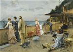 Alfred Emile Stevens - Bilder Gemälde - At the Seaside