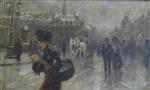 Alfred Emile Stevens - Bilder Gemälde - Elegant on the Boulevards