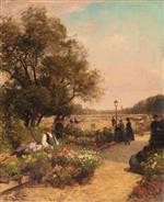 Alfred Emile Stevens  - Bilder Gemälde - Quai Aux Fleurs
