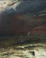 Alfred Emile Stevens  - Bilder Gemälde - Seascape-Storm Effect