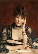 Alfred Emile Stevens  - Bilder Gemälde - The Letter