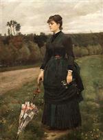 Alfred Emile Stevens  - Bilder Gemälde - The Promenade