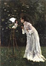 Alfred Emile Stevens  - Bilder Gemälde - The Silver Ball