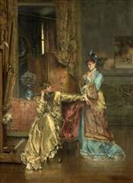 Alfred Emile Stevens  - Bilder Gemälde - The Visit