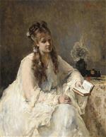 Alfred Emile Stevens  - Bilder Gemälde - Young Woman in White