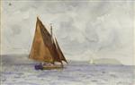 Henry Scott Tuke - Bilder Gemälde - A bawley running up the coast