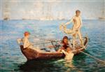 Henry Scott Tuke - Bilder Gemälde - August Blue