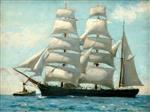 Henry Scott Tuke - Bilder Gemälde - Barque in Full Sail Dropping Her Tug
