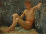 Henry Scott Tuke - Bilder Gemälde - Bather Seated