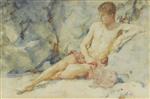 Henry Scott Tuke - Bilder Gemälde - Boy against rock