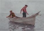 Henry Scott Tuke - Bilder Gemälde - Boys fishing off Newlyn