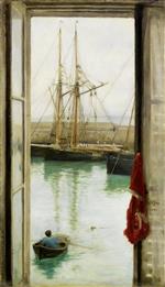 Henry Scott Tuke  - Bilder Gemälde - Harbour Dielette, Normandy