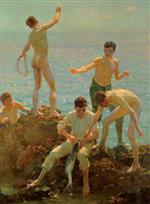 Henry Scott Tuke  - Bilder Gemälde - Midsummer Morning