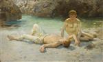 Henry Scott Tuke  - Bilder Gemälde - Noonday Heat