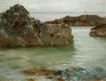 Henry Scott Tuke  - Bilder Gemälde - Rocks at Newporth
