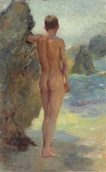 Henry Scott Tuke  - Bilder Gemälde - The bather